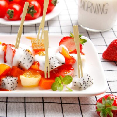 Disposable Wooden Fruit Fork Sets | Mini Fork for Snacks | Eco-Friendly Wooden Cutlery | Bamboo Party Forks | Mini Cocktail Picks |Fruit Appetizers Dessert Forks 3.5 inches (Pack of 100 pcs)