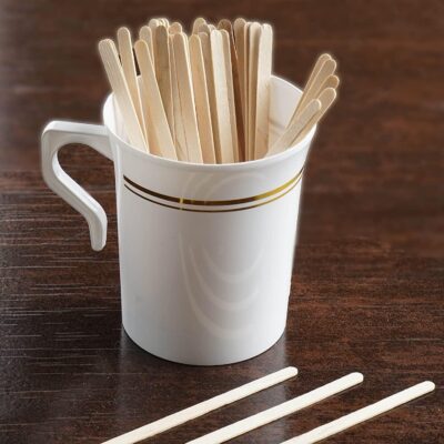 500 pc Large Size Coffee Stirrer Sticks | Tea Stirrer | Beverage Stirrer | Disposable Birchwood | Craft Stick with Round end | Large Size 5.5 Inch/ 14cm
