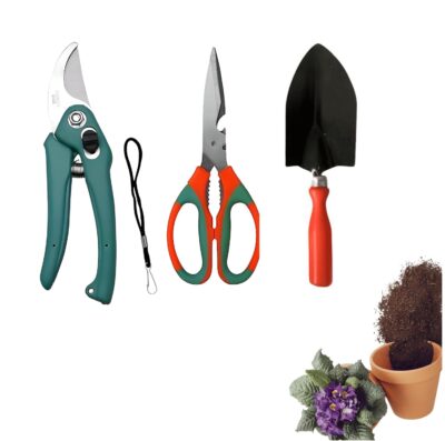 3-Piece Gardening Tool Set – Pruning Shears, Multipurpose Garden Scissors, Hand Trowel, and Planting Accessories – Ideal for Home Gardening, Potting, and Plant Care