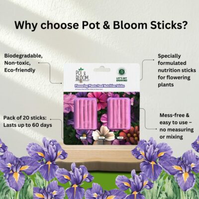 Flowering Plants Food Nutrition Sticks – All Purpose Fertilizer for Flower Boost, Vibrant Blooms & Healthy Growth – Slow-Release Formula for Indoor & Outdoor Plants (Pack of 20)