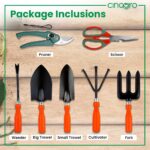 Garden Tools Kit (Set of 7) Weeder, 2 Trowels, Hand Fork, Cultivator, Scissors, Pruner | Gardening Tools Kit for Home Garden, Indoor and Outdoor Gardening