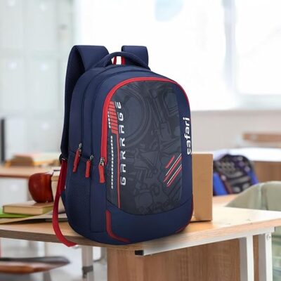 Safari Torque 37L Casual Printed Backpack, 3 compartments, bottle holder, Front pocket, school bag for boys and girls, college bag, office bag, travel bag for men and women, Color- Graphite Blue
