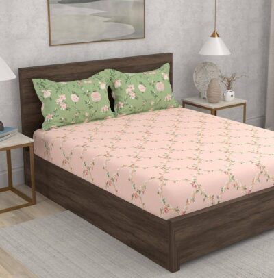 Portico New York Super King Size Flat Bedsheet with 2 Pillow Covers Cadence 15