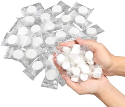 Outdoor Travel Portable Compressed Tissue Tablet Face Towel Disposable Magic Towel Tablet Capsules Cloth Coin Wipes Paper Cotton Tissue Expand With Water (Pack Of 50)
