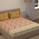 Portico New York Super King Size Super Soft Cotton Bedsheet with 2 Pillow Covers ; Size 274 x 274 cm ; Multicolor