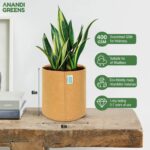 400 GSM Eco Friendly Geo Fabric Plant Grow Bag Suitable for Terrace and Flowers Vegetable Gardening 6x6 inch Maroon Color Pack of 10