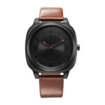 Fastrack Hype All Black Quartz Analog Black Dial with Brown Leather Strap Watch for Unisex