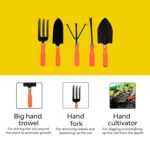 7Pcs Gardening Tools Kit for Home Garden - Cultivator, Fork, Trowels, Weeder, Gloves, Pruner Cutter - Durable Stainless Steel Gardening Items for Indoor and Outdoor Use