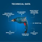 Bosch Gbm 350 Professional Rotary Drill , Wood & Metal Work (350 Watt Blue),Corded Electric, 1 Pack