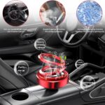 Car Solar Perfume Air Freshener Auto Rotation Essential Oil Diffuser Aromatherapy Decoration Accessories for Car, Vehicle, Home, Office (Red) (SOLAR POWER CAR AROMA) (Rotate only Under Sunlight)