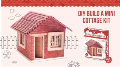 DIY Build a Mini Wooden Cottage Kit| for Home Decoration, Art & Craft, Creative, Fun & Activity DIY Learning Kit | Gift for Kids, Girls and Boys