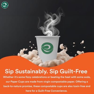 150 ml, 100 Count Disposable White Paper Cups | Eco-Friendly & Biodegradable Cups | Use & Throw Party Glasses | Ideal for Tea, Coffee & Water