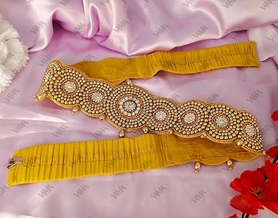 FASHIONS Traditional Maggam Work Cloth Saree Waist Belt stretchable Sontada Patti Vadanam Kamarpatta kamarband for Women