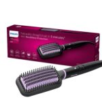 PHILIPS Hair Straightener Brush (BHH880/10) – Black | 5X Frizz Control, Smooth & Shiny Hair in 5 Mins | Adds 2X Volume | Keratin-Infused Bristles | 2 Temperature Settings | Safe Styling with No Scalp Burns