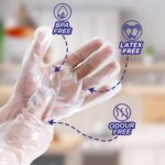 Biodegradable Disposable Hand Gloves Pack of 200 | Transparent & Disposable Gloves | Universal Size Gloves | For Gardening, Cleaning and Public Areas