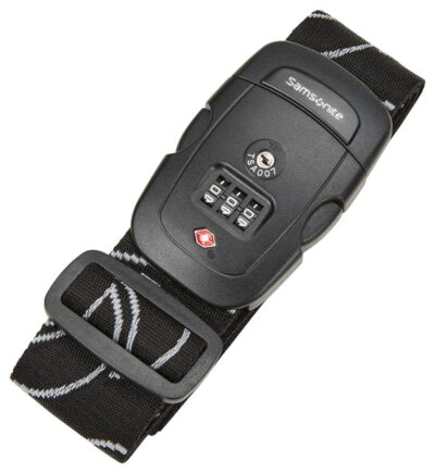 Samsonite Travel Sentry 3-Dial Combination Luggage Strap, Black