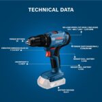 BOSCH GSB 183-Li Cordless Battery Powered Impact Drill/Drivers With 1 Battery | 18 Volts | 1815 RPM | Maximum Power 850 Watts | Item Torque 56 Newton Meters | Blue | 1 Year Warranty from BOSCH