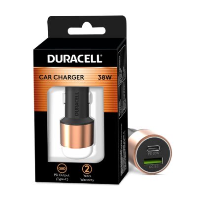 38W Fast Car Charger Adapter with Dual Output. Quick Charge, Type C PD 20W & Qualcomm Certified 3.0 Compatible for iPhone, All Smartphones, Tablets & More (Copper & Black)