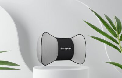 Samsonite Memory Foam Travel Pillow for Car, SUV for Relieve Neck Pain and Improve Circulation (Grey)