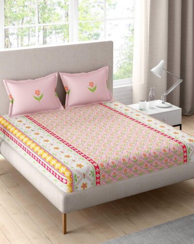 Portico New York Double Bedsheet Set with 2 Pillow Covers (224x254CM) (Sparkle 5)