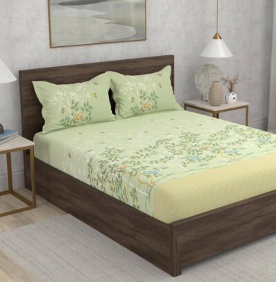Portico New York Super King Size Flat Bedsheet with 2 Pillow Covers Cadence 11