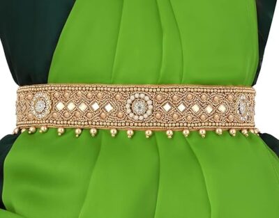 Fashions Traditional embroidery cloth Saree Waist Belt stretchable Kamarpatta kamarband for Women (zardosi belt for saree)