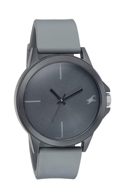Fastrack Tees Quartz Analog Grey Dial Grey Silicone Strap Unisex Watch - NT38024PP63W