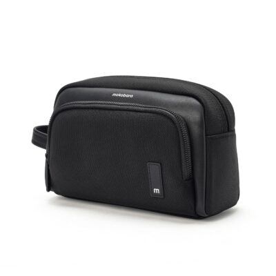 MOKOBARA Nylon The Wonder Kit|Black Water Resistant Toiletry Bag | Travel Pouch Accessory for Unisex | Multipurpose Storage & Makeup Organizer (Black)