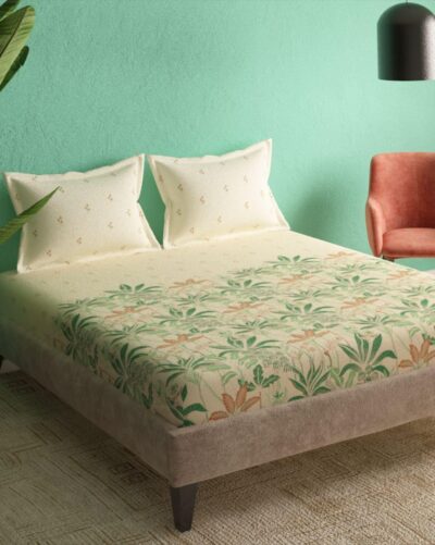 Portico New York Super King Size Flat Bedsheet with 2 Pillow Covers Cadence 10