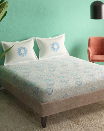 Portico New York Super King Size Flat Bedsheet with 2 Pillow Covers Cadence 6
