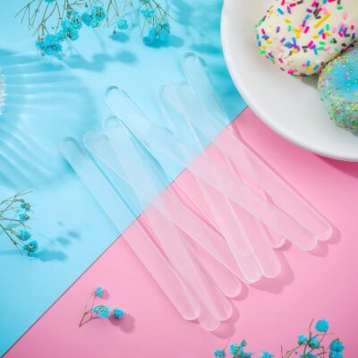 Acrylic Cakesicle Sticks - Reusable Mirror Ice Cream Sticks for DIY Crafts - Transparent Solid Style - Ideal for Candy, Ice Creamsicle, and Mini Acrylic Craft Projects Pack of 10
