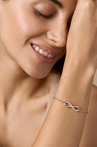 Infinity Shape Crystals Cubic Zirconia Diamond Adjustable Bracelet for Women & Girls Jewelry for Gift