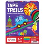 Tape Trails Art and Craft Kit for Kids – 30+ Mess-Free Tape and Sticker Art Projects, Fine Motor and Scissor Skills Activity Book, Birthday Gifts for Boys and Girls Ages 3 to 7 Years