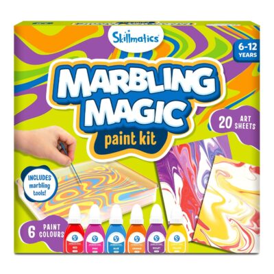 Marbling Magic Paint Kit, Water Marbling Kit for Kids, Art & Craft Kits, Supplies, DIY Creative Activity, Gifts for Girls & Boys Ages 6, 7, 8, 9, 10, 11, 12, Multicolor