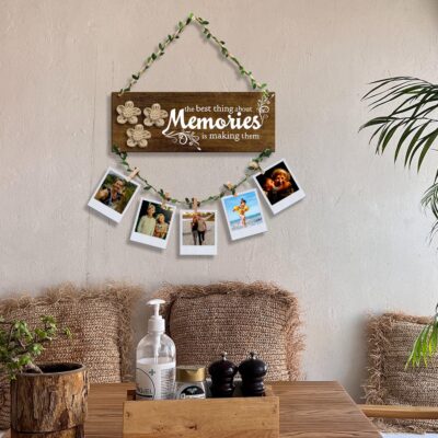 Sehaz Artworks Hanging Photo Frames with Clips & Rope | Wall Decoration for Living Room, Bedroom & Kids Room | Unique Home Décor & Gift Item