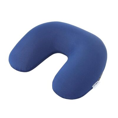 Samsonite Polyester Comfortable 3 in1 Microbead Travel Pillow/Neck Pillow for Travel in Flight/Aeroplane for Men & Women, Navy Blue