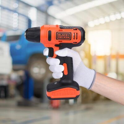 BLACK+DECKER LD12SP 12V 10mm Li-ion Cordless Variable Speed Reversible Drill Machine Driver with 10 Screwdriver & 2 Drill Machine Bits for Home & DIY Use, 1 Year Warranty, ORANGE & BLACK