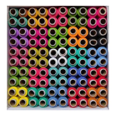 Mancloem 100 Pcs Multicolor Polyester Threads Box | 150m Each Spool | Sewing, Tailoring & Craft Threads Set