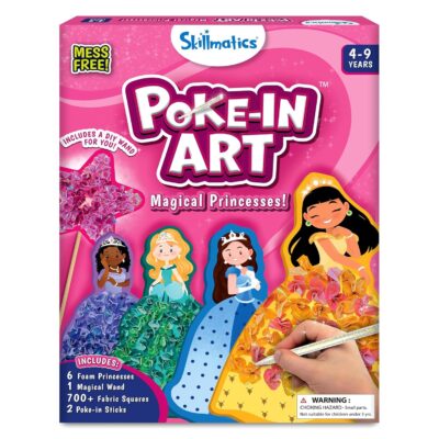 Poke-in Art - Magical Princesses, Mess-Free Fun for Kids, DIY Craft Kits, Creative Activity, Gifts for Girls & Boys Ages 4, 5, 6, 7, 8, 9