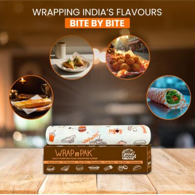 Wrapping Paper Roll | 11x 20+5 Meter | Food Grade | Lab Tested | Oil Resistant & Non Soggy | Reheatable | Parchment Paper (Twin Tone - Pack of 1)