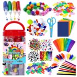 Wood Akshar Arts And Crafts Supplies Jar For Kids Christmas Craft Art Supply Kit For Toddlers & All Age Group - All In One D.I.Y. Crafting School Supplies, Multi