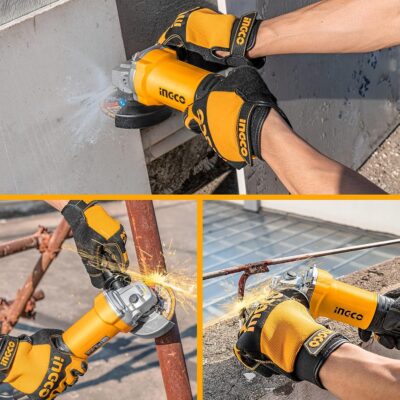 INGCO Angle Grinder, 100mm | 750W | 12000 RPM Power Grinder, Electric Metal ​Grinder with 1pcs Auxiliary Handle