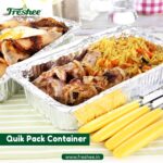 1000ml Disposable Aluminum Foil Containers with Lid for Food Storage Baking Roasting Freezing, Pack of 10 Foil Containers, Oven Safe