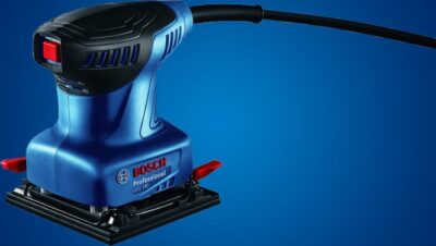 Bosch GSS 140 Electric Orbital Sander, 220W, 14,000 rpm, 28,000 opm, Oscillating Dia. 1.5 mm, 101 x 112 mm Sanding Plate, Multi Grip, Low Vibration, 1.2 Kg + 3 Bosch sanding sheets, 1 Year Warranty