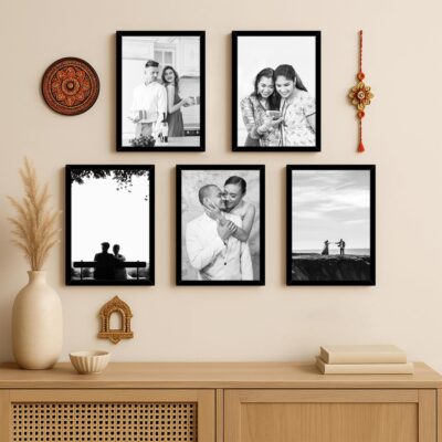 Art Street A4 Size Photo Frame Set of 5 (8x12 Inch) – Black Picture Frames for Wall | Home & Office Decoration