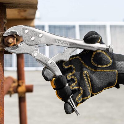INGCO Curved Jaw Locking Pliers, 10" Curved Jaw Pliers- Carbon Steel Vise Grips - Hardened Milled Jaws for Maximum Grip - Classic Trigger Release