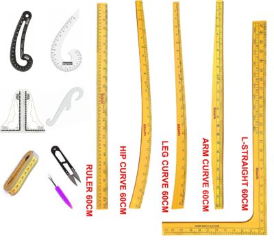 Kitoarts Tailoring Kit – Wooden Measuring Scales & Tailoring Tools for Fashion Designers