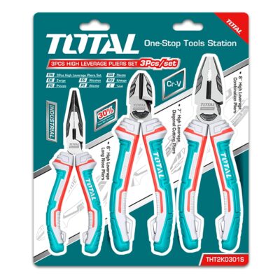 Total 3 PCS High Leverage Pliers, 30% More Efficient than normal pliers, Chrome Vanadium (Cr-V) High Durability THT2K0301S