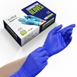 Nitrile Exam Hand Gloves|100 pcs Tear Resistance Stick Resistant Powder Free Gloves for Food Gloves for Dental Gloves for Hospital Blue Medical Examination Gloves Pack of 100(Medium)