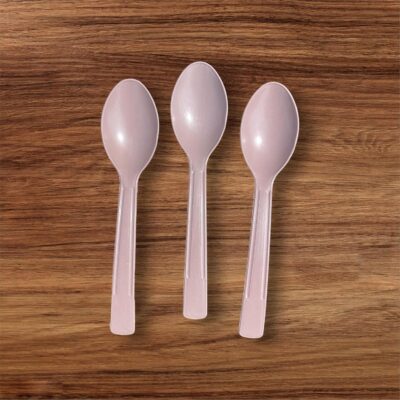 Disposable Biodegradable Plastic Spoon | 6 Inch | 2.5 gram | 50 Pcs Pack (Cream)